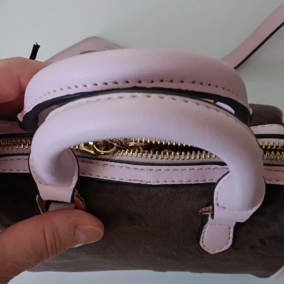 Juicy Couture Classic Scottie Dogs Pink and Brown Mini Satchel - Picture 9 of 10